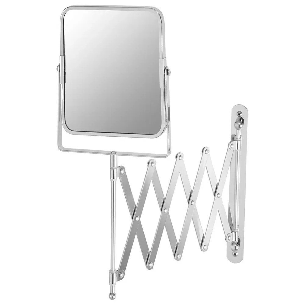 Cassini Wall Mounted Square Mirror - Silver, Chrome