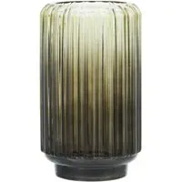 Chima Glass Vase with Ribbed Surface - Grey