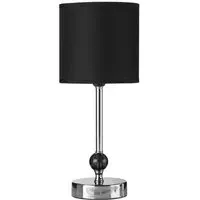 Chrome Ball Table Lamp with Switch - Black, Acrylic