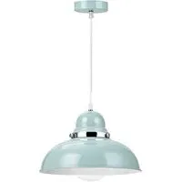 Chrome Finish Ceramic Base Table Lamp - Blue