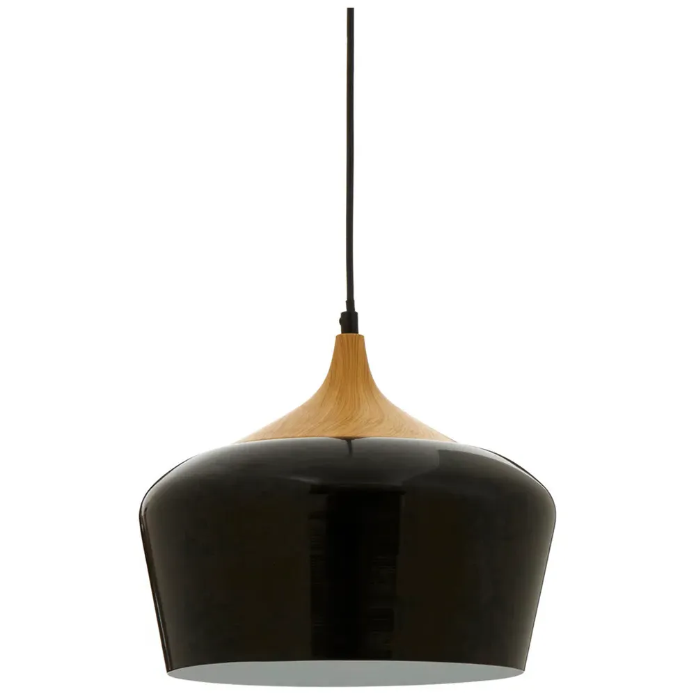 Conical Pendant Light - Black, Wood