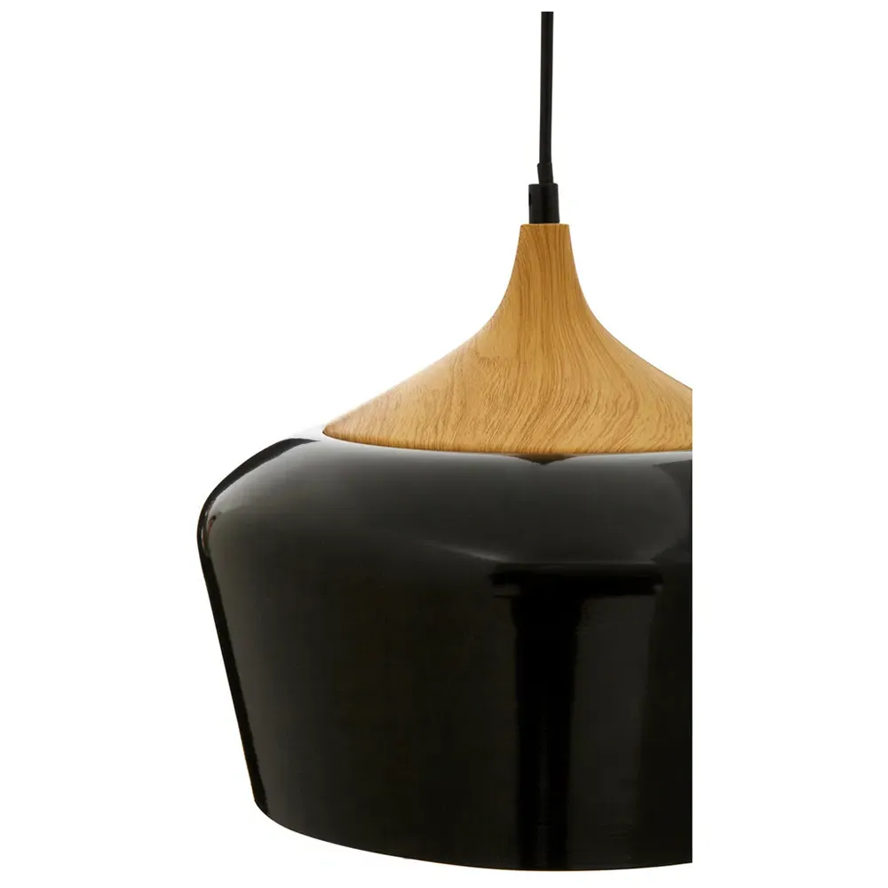 Conical Pendant Light - Black, Wood