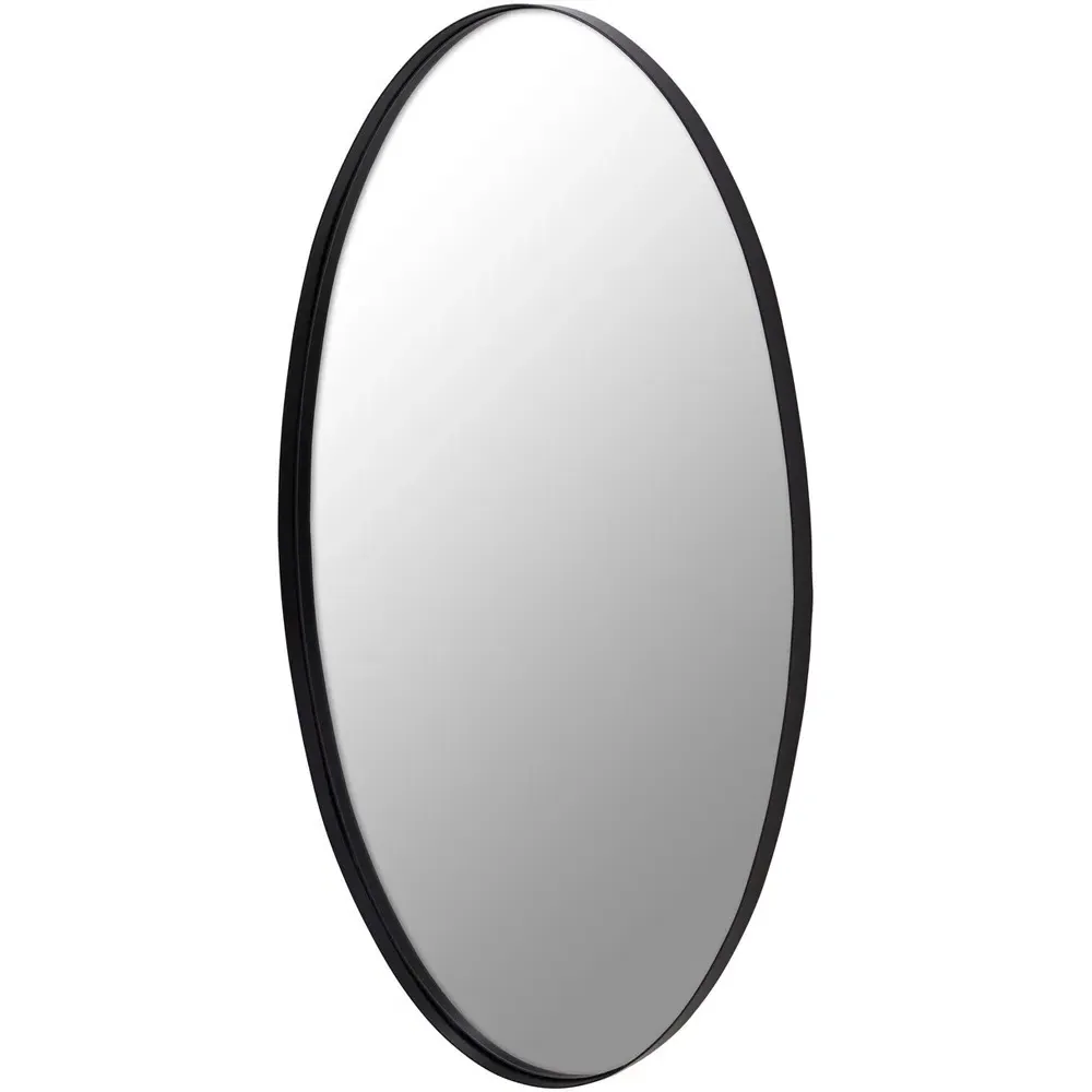 Cora Oval Wall Mirror - Black