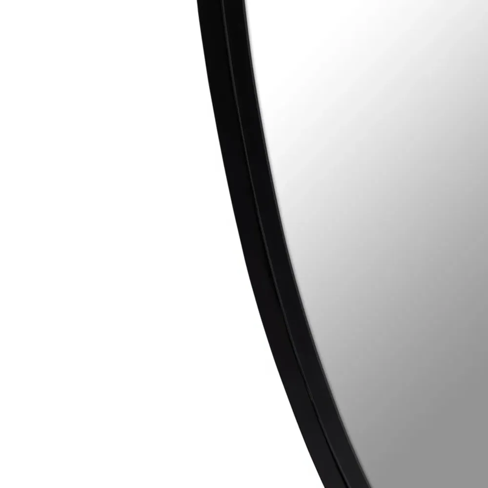 Cora Oval Wall Mirror - Black