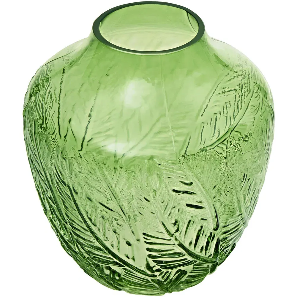 Corie Small Round Vase - Green, Glass