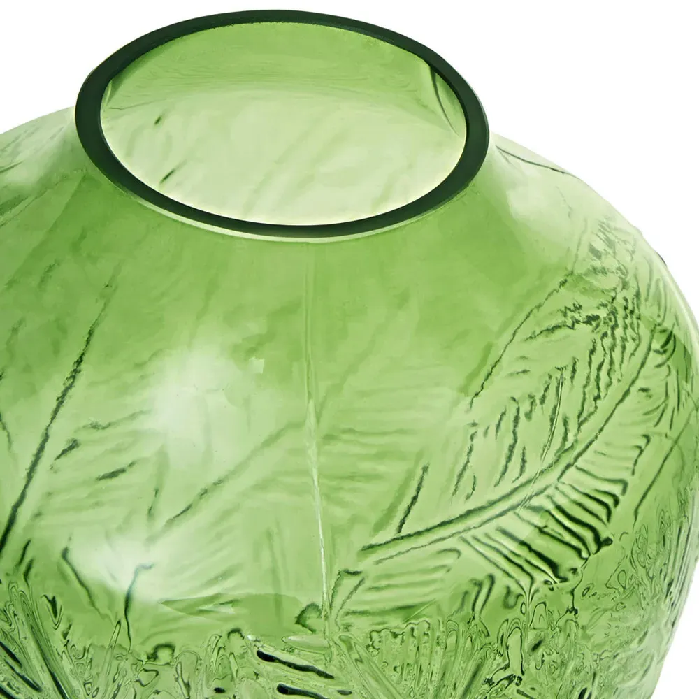 Corie Small Round Vase - Green, Glass