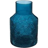 Dakota Barrel Glass Vase - Blue