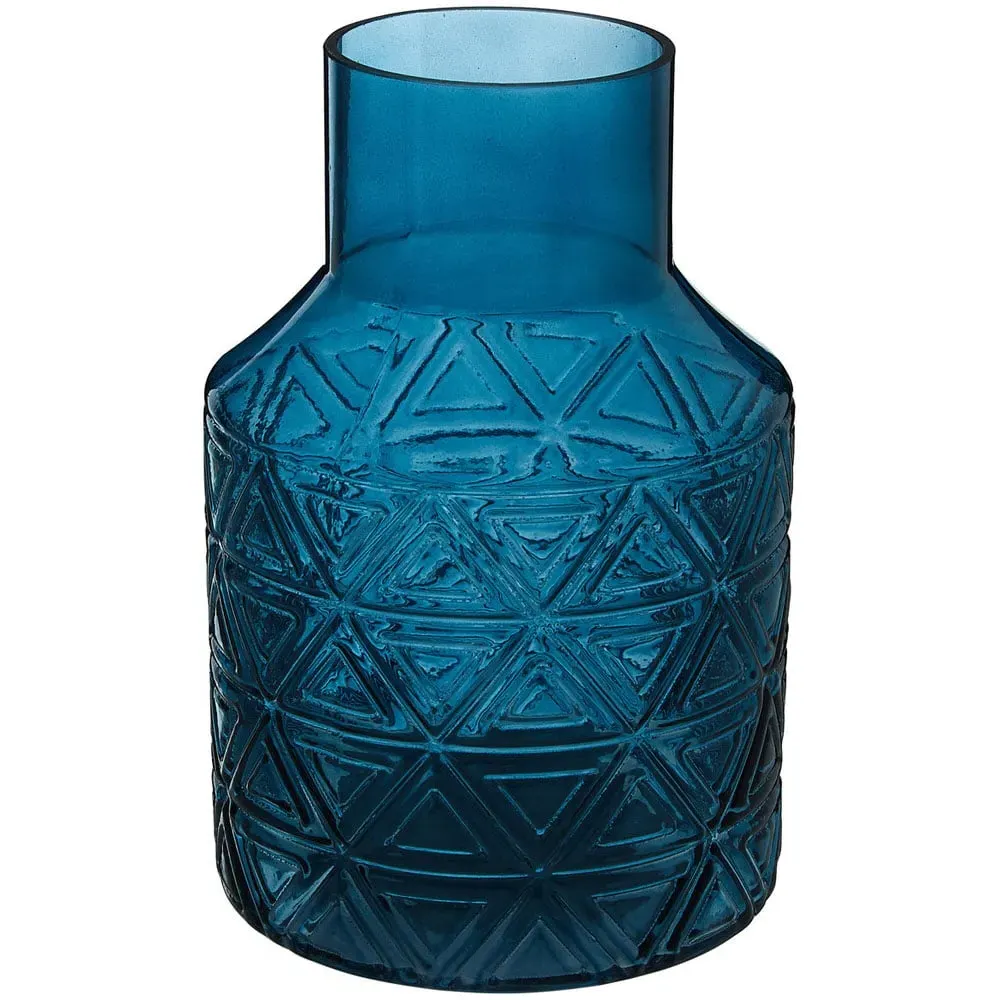Dakota Barrel Glass Vase - Blue image