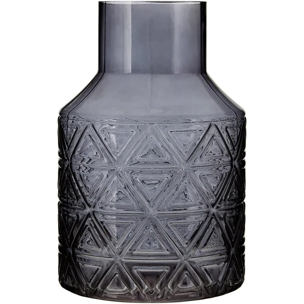 Dakota Barrel Glass Vase - Grey image