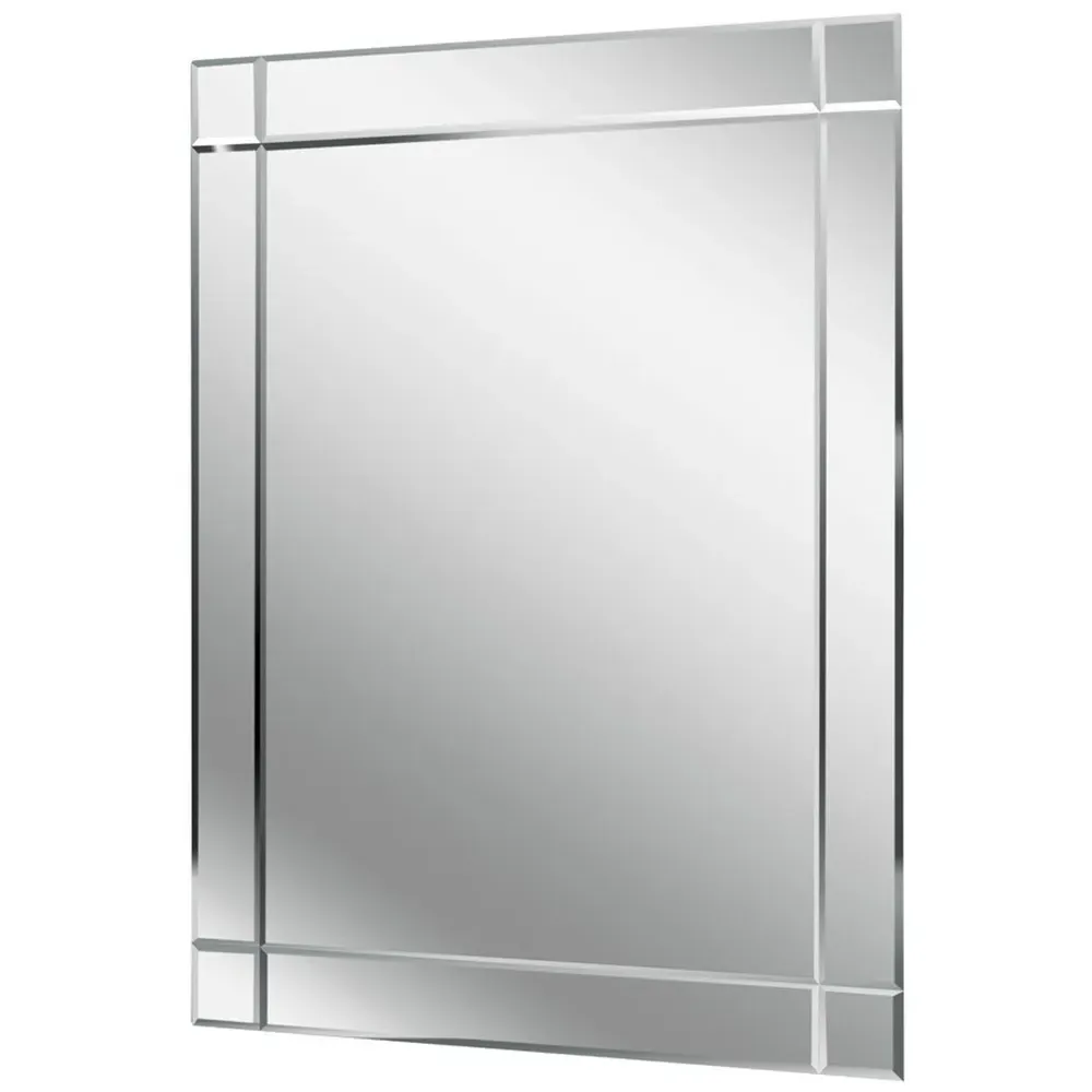 Etched Border Wall Mirror - Silver