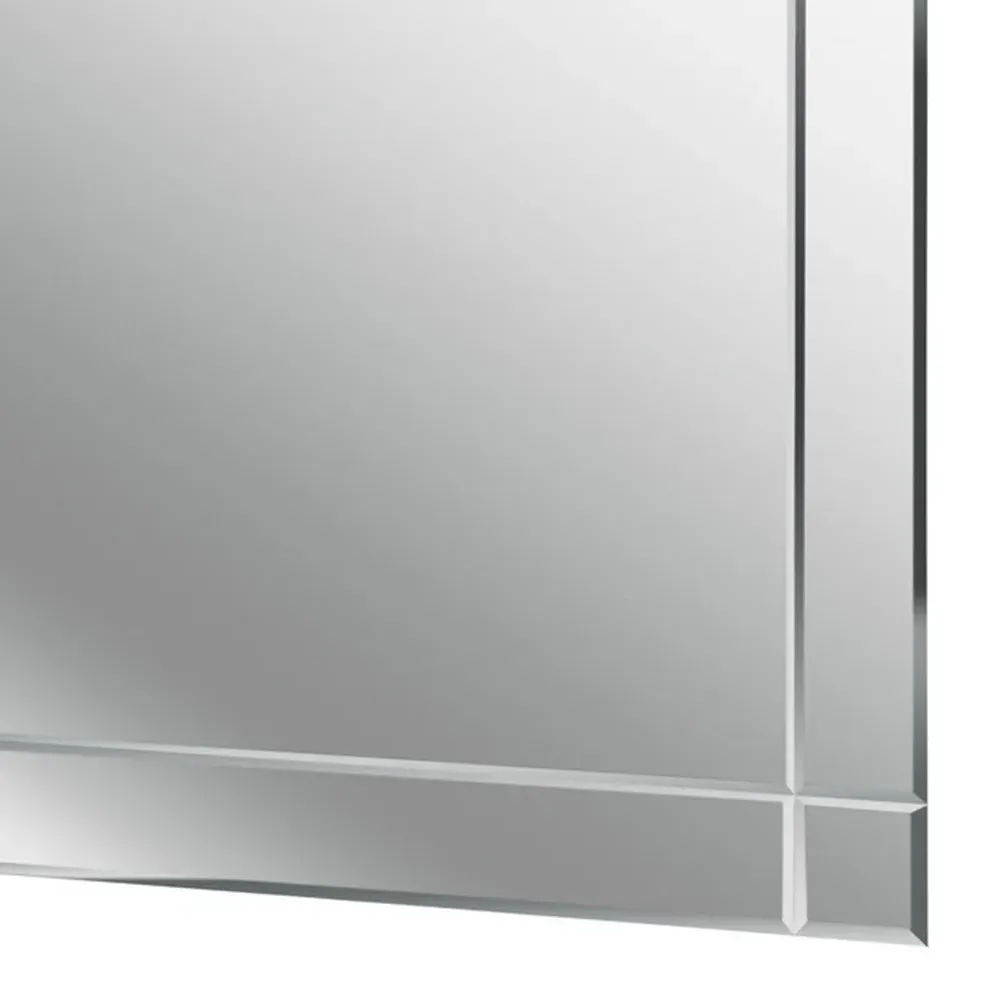 Etched Border Wall Mirror - Silver