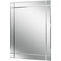 Etched Border Wall Mirror - Silver