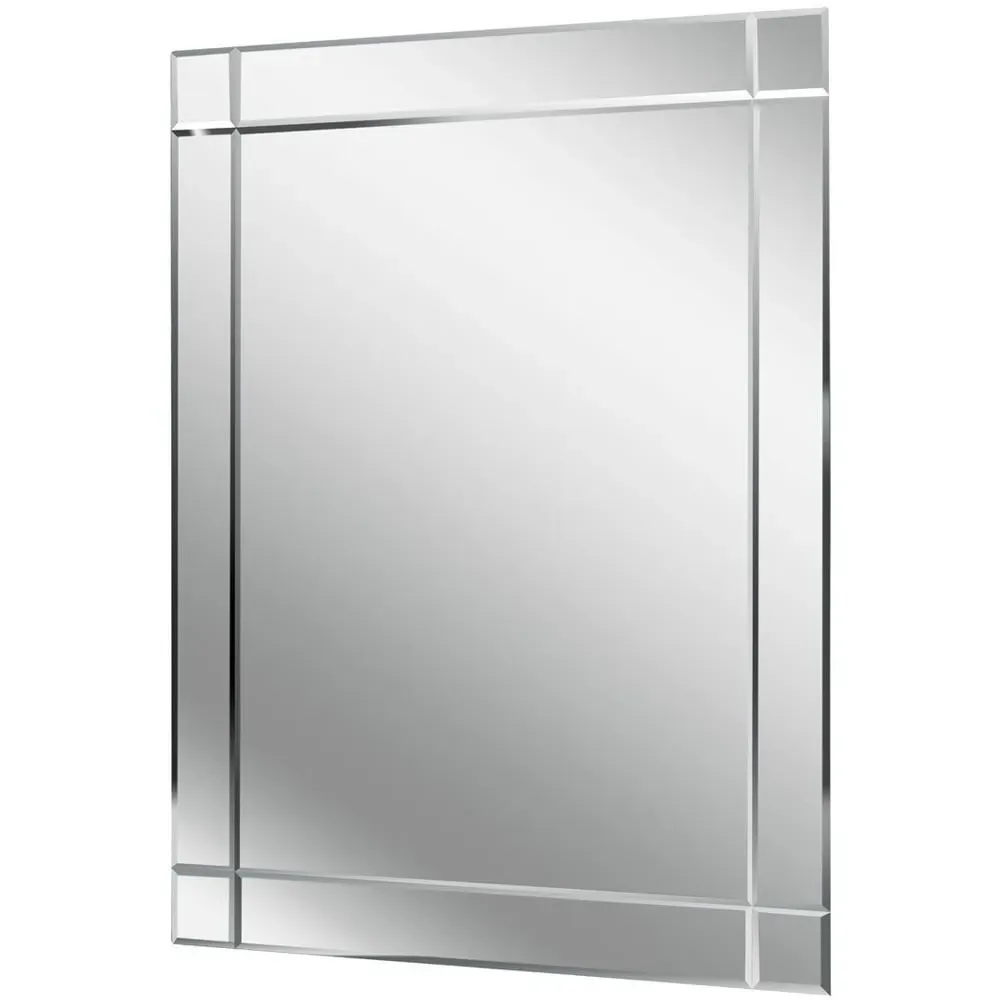 Etched Border Wall Mirror - Silver image