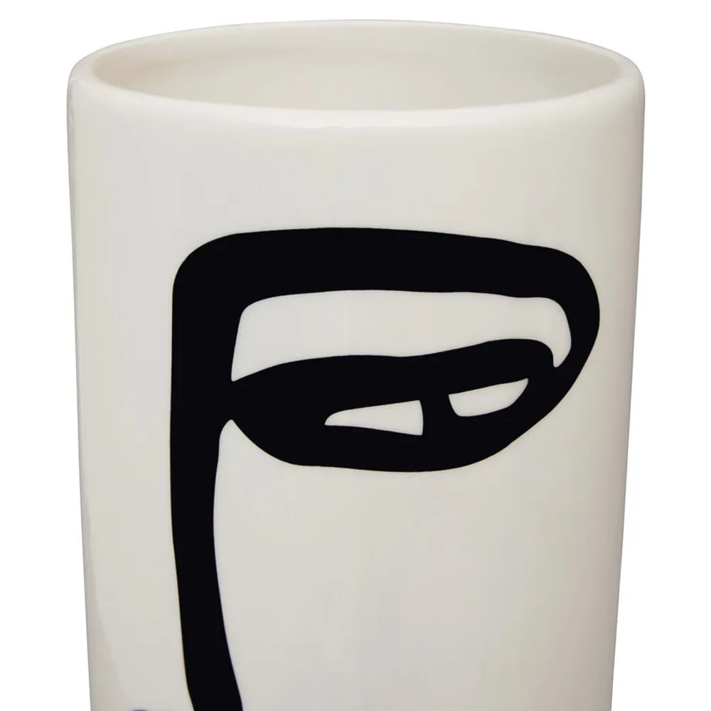 Fabia Face Large Ceramic Vase - White
