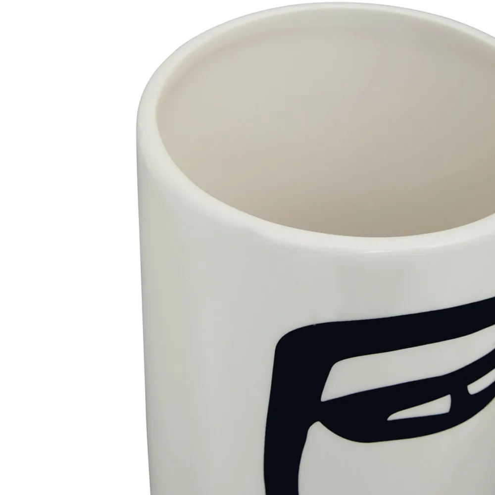 Fabia Face Large Ceramic Vase - White