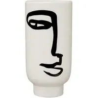 Fabia Face Large Ceramic Vase - White