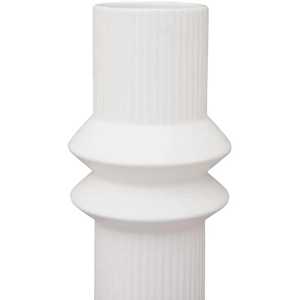 Fabia Large Geometric Ceramic Vase - White