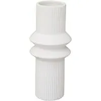 Fabia Large Geometric Ceramic Vase - White