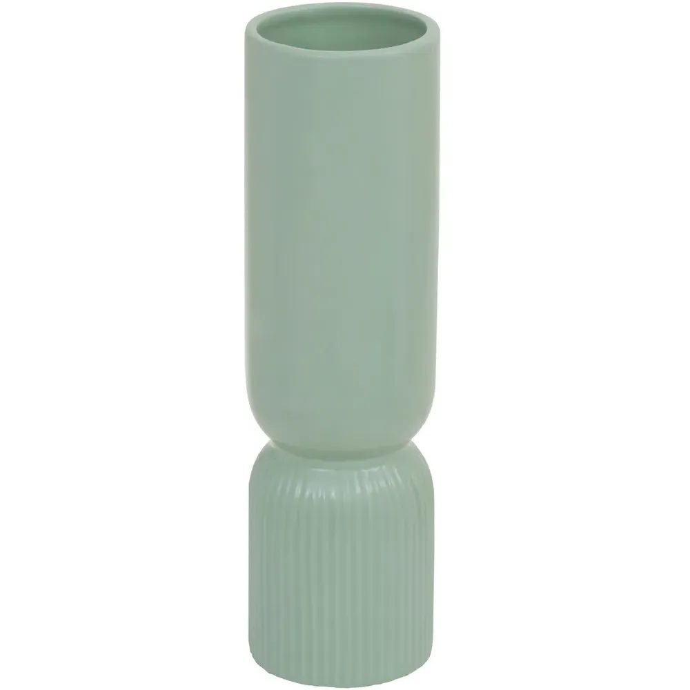 Fia Cylindrical Vase - Sage Green, Ceramic