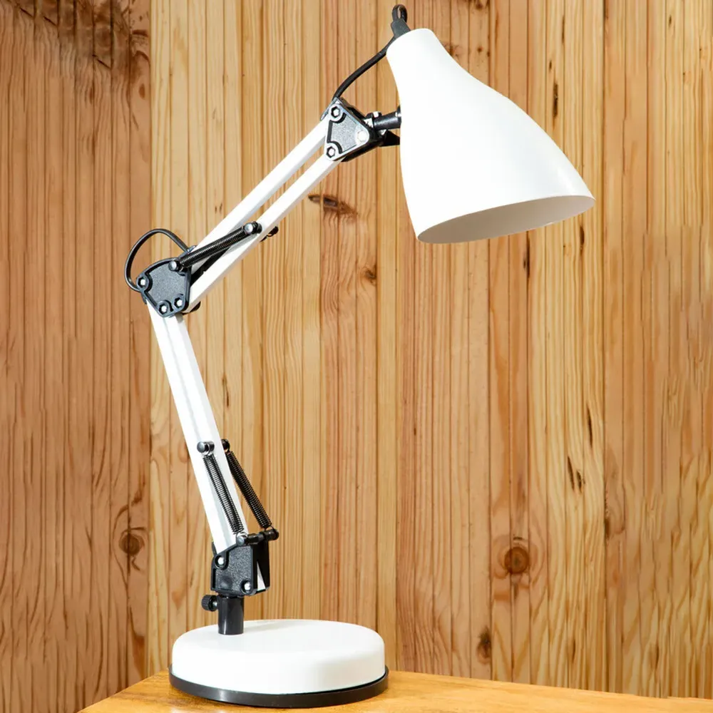 Finley Adjustable Desk Lamp - White, Iron