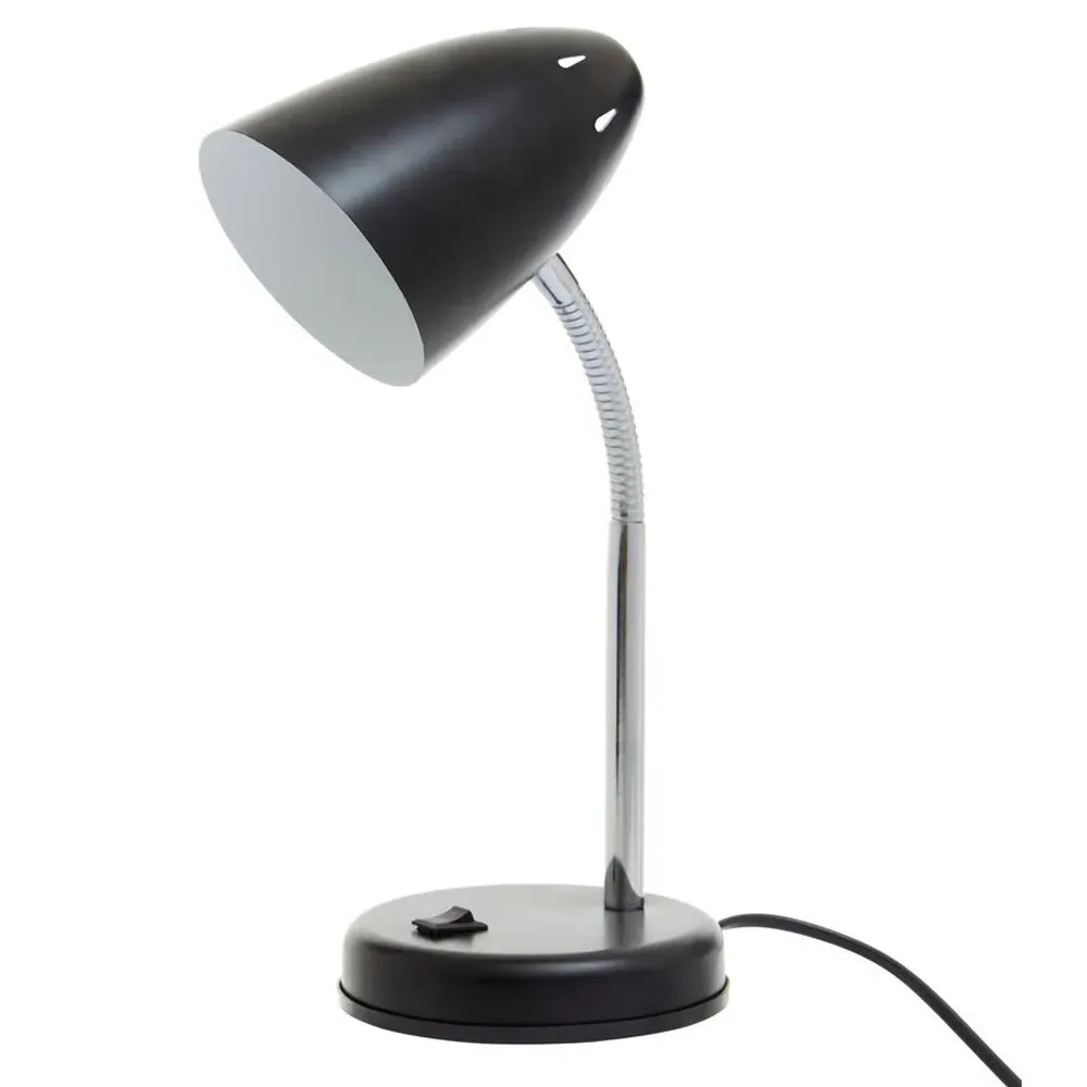 Flexi Desk Lamp with Adjustable Gooseneck - Black