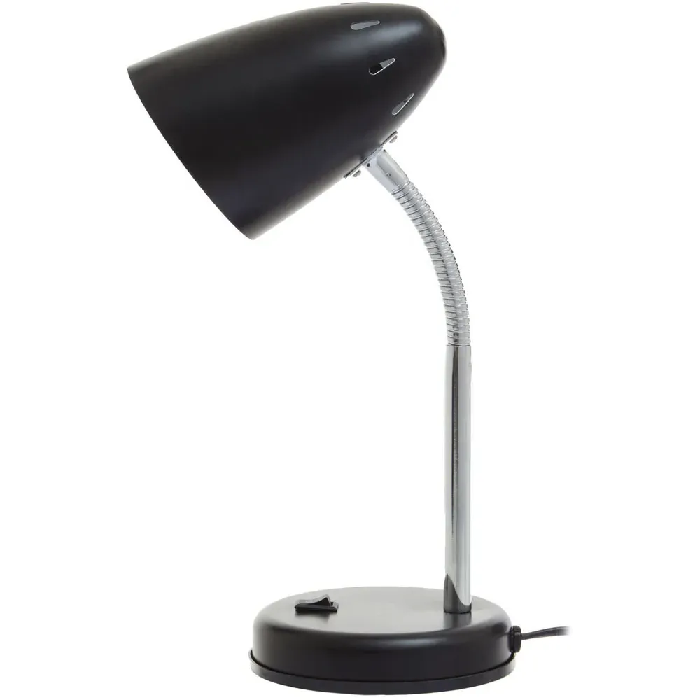 Flexi Desk Lamp with Adjustable Gooseneck - Black