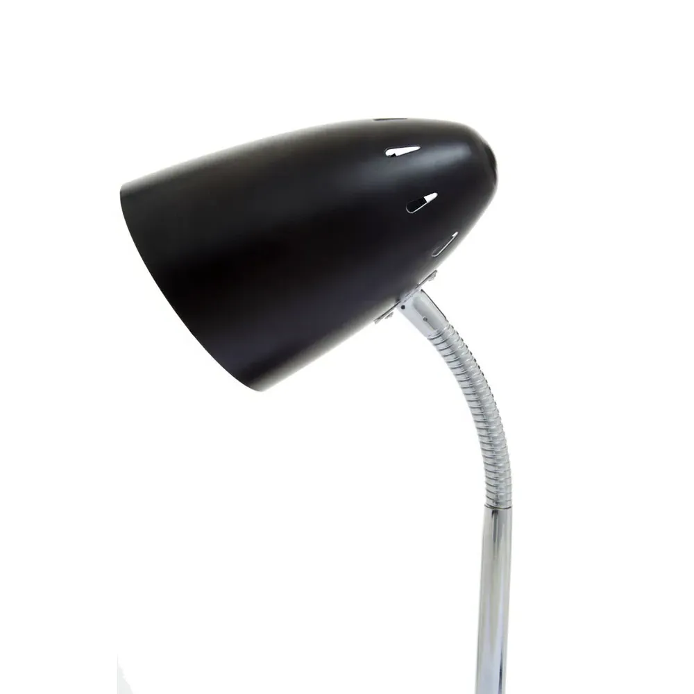 Flexi Desk Lamp with Adjustable Gooseneck - Black