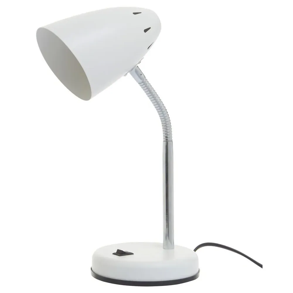 Flexi Desk Lamp with Adjustable Gooseneck - White