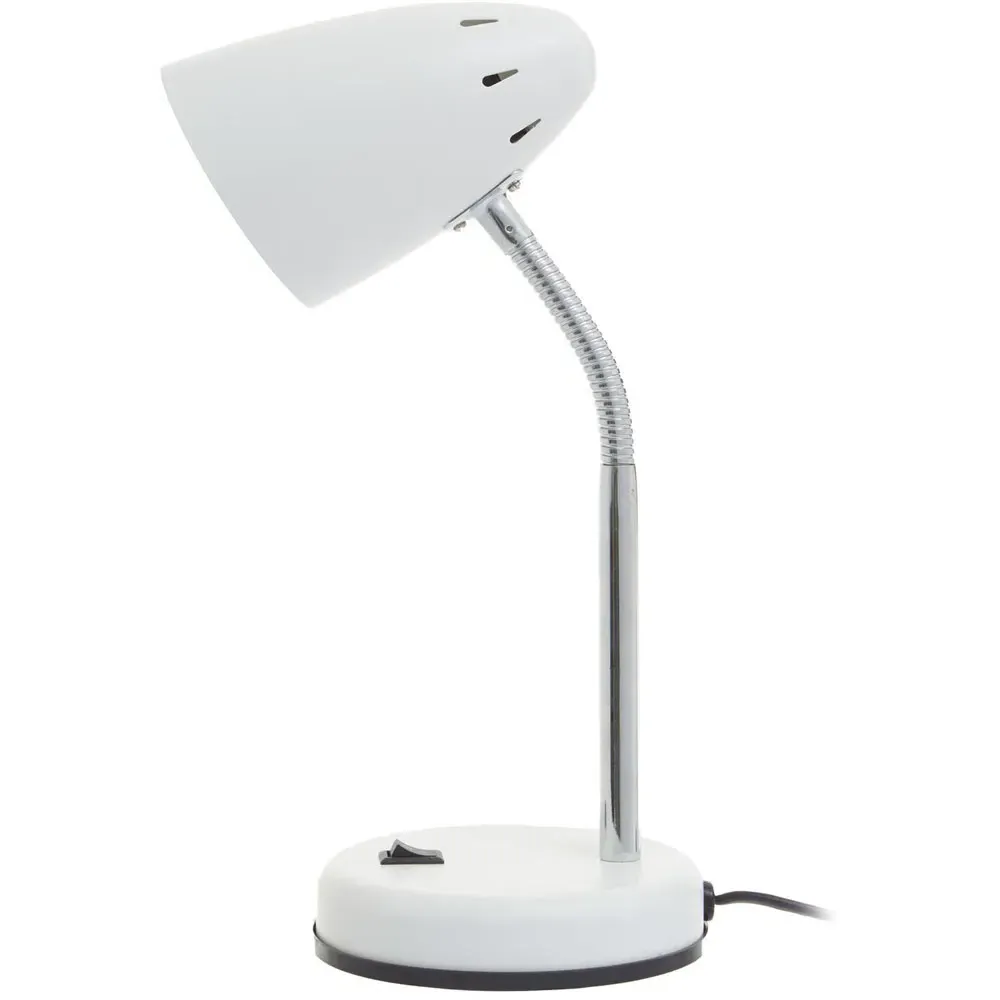 Flexi Desk Lamp with Adjustable Gooseneck - White