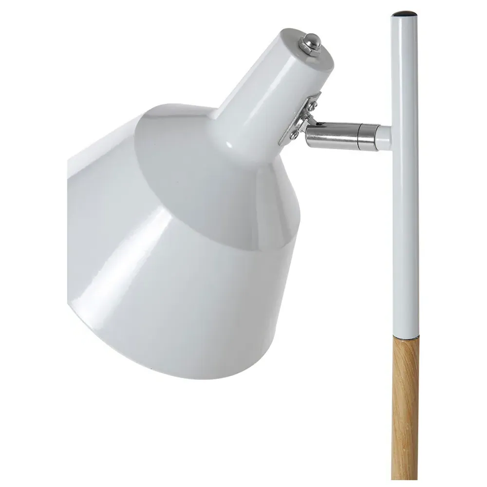 Floor Lamp with Adjustable Head - White, Wood