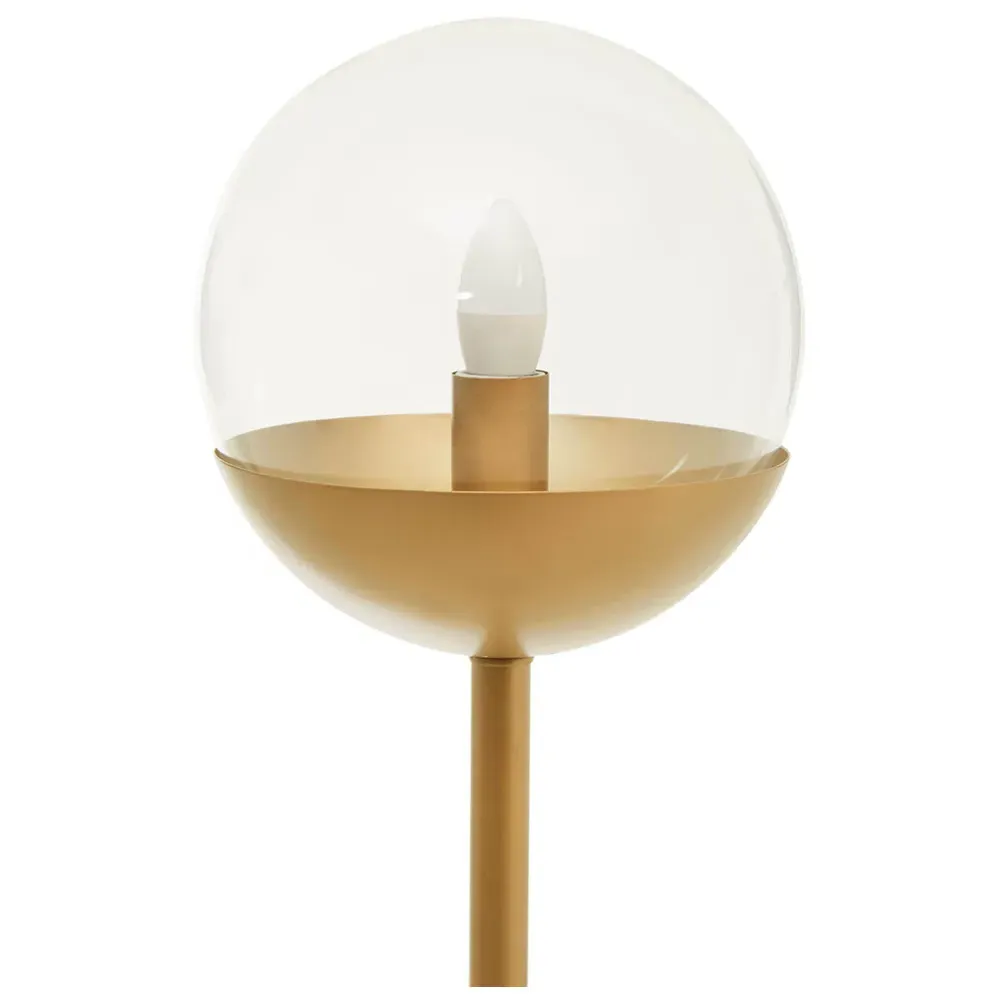 Globe Floor Lamp with Marble Base - Gold, Metal