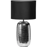 Hammered Effect Ceramic Base Table Lamp - Silver