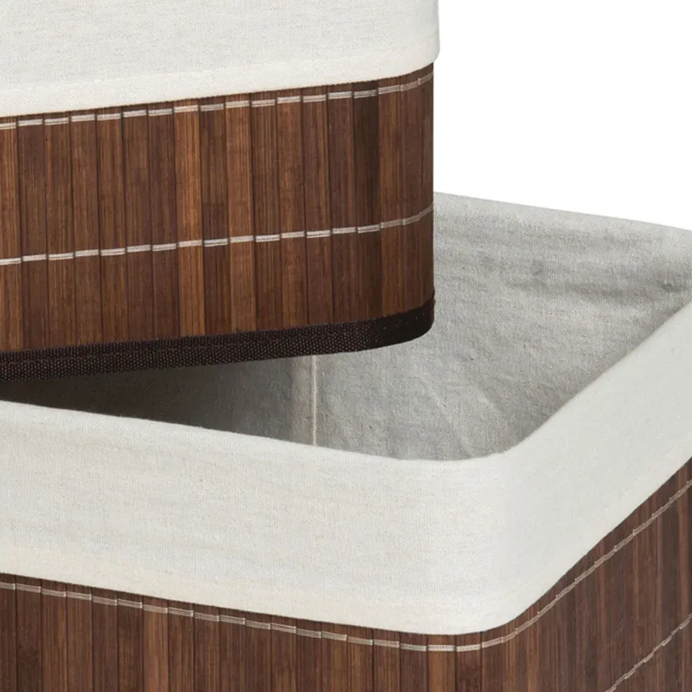 Kankyo Bamboo Storage Box 2 Pack - Dark Brown