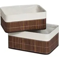 Kankyo Bamboo Storage Box 2 Pack - Dark Brown