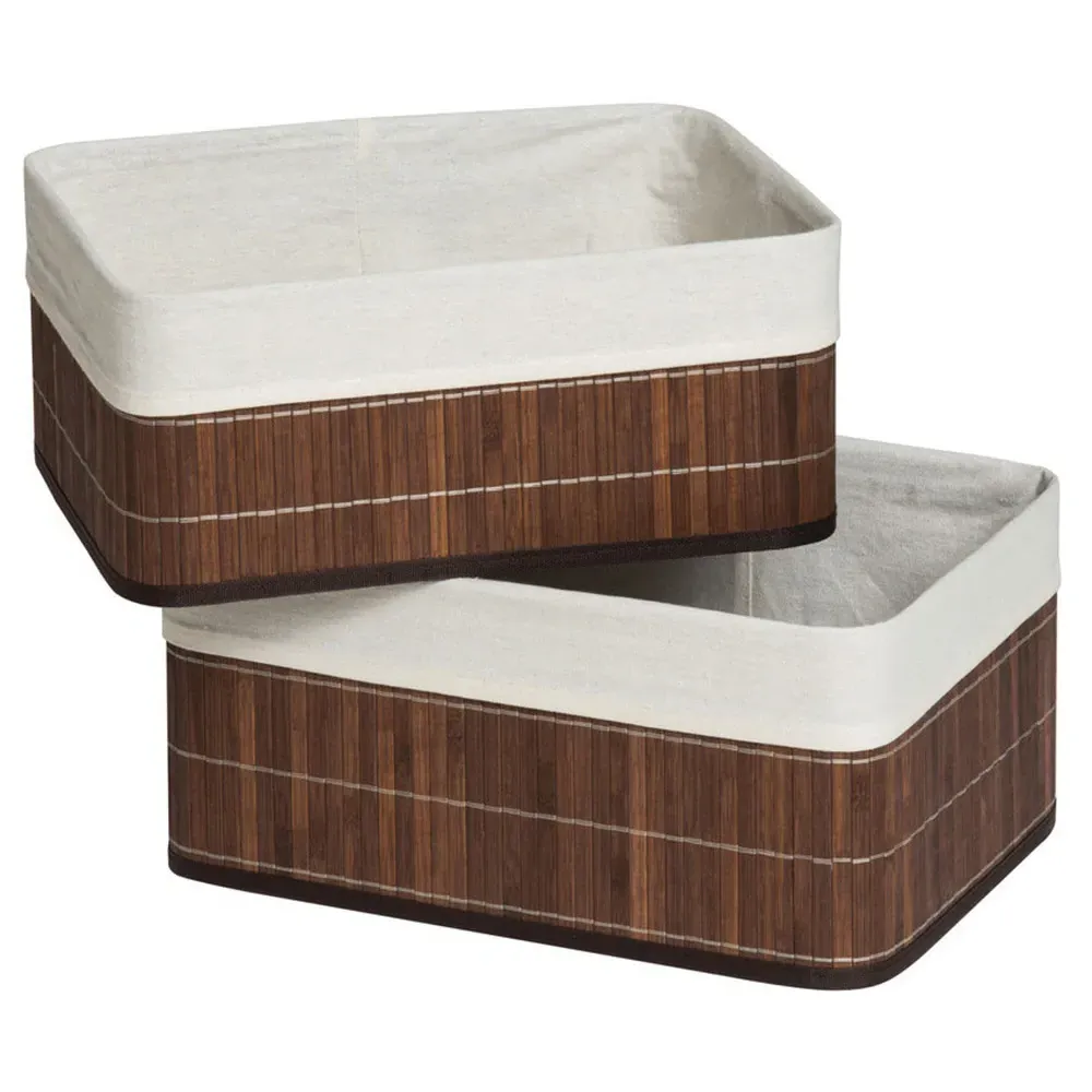 Kankyo Bamboo Storage Box 2 Pack - Dark Brown image