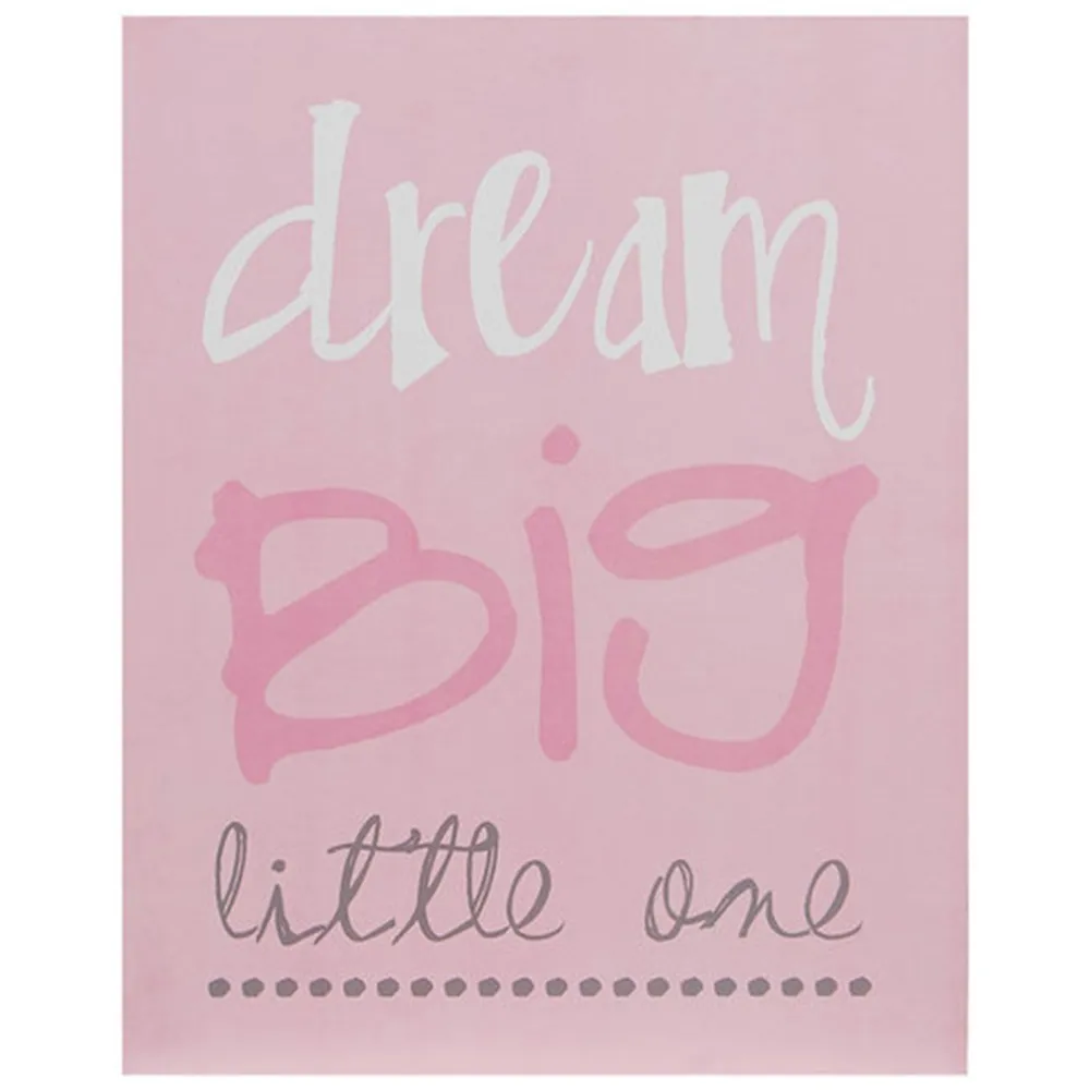 Kids Dream Big Wall Plaques Set of 3 - Pink, MDF