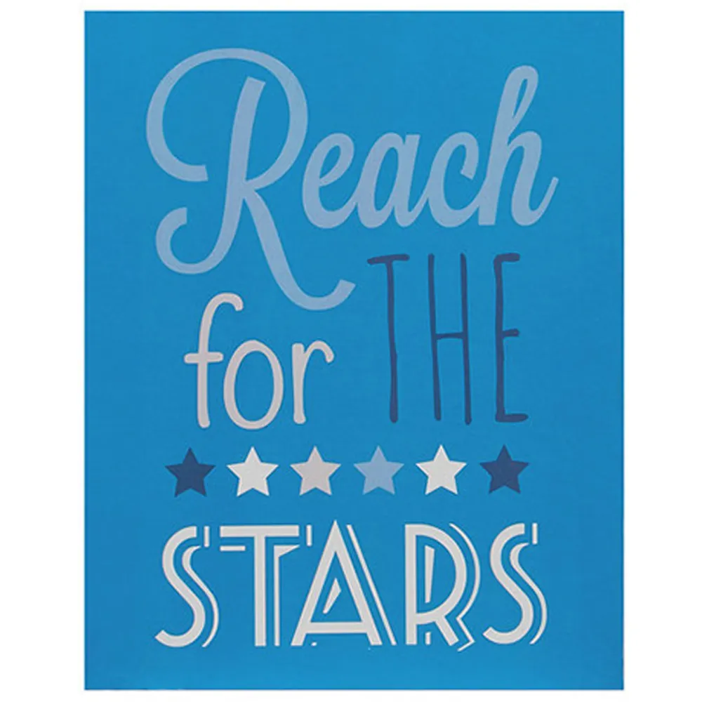 Kids Reach For The Stars Wall Plaques 3 Set - Blue