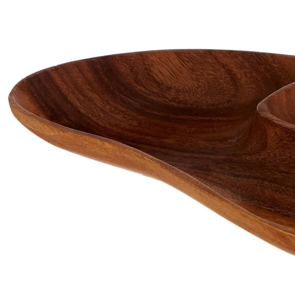 Kora 2 Section Serving Dish - Acacia Wood
