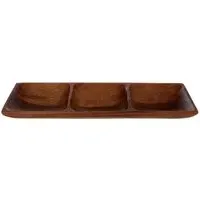 Kora 3 Section Rectangular Serving Dish - Acacia Wood
