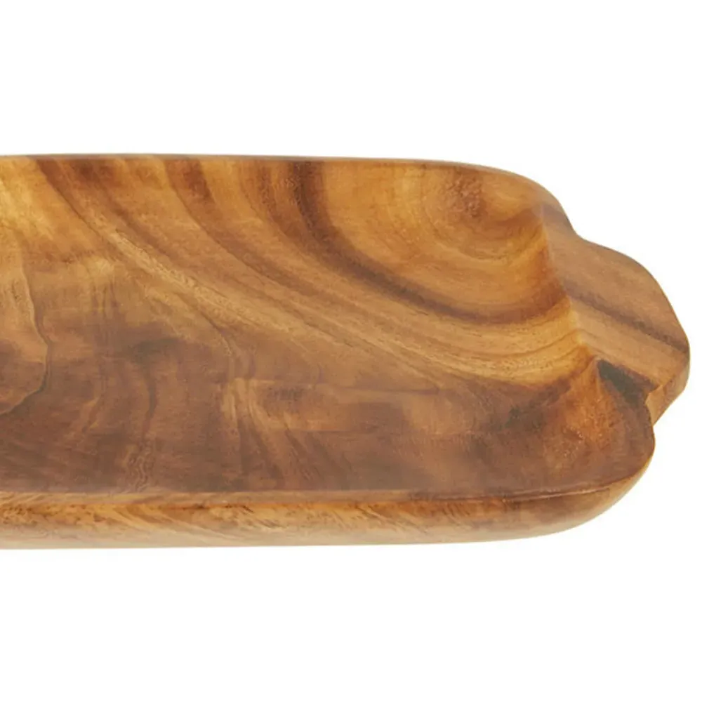 Kora Serving Tray with Handles - Acacia Wood