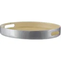 Kyoto Small Serving Tray with Handles - Silver, Bamboo