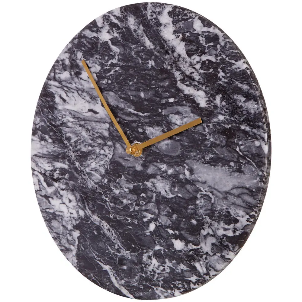 Lamonte Round Wall Clock - Black, Marble