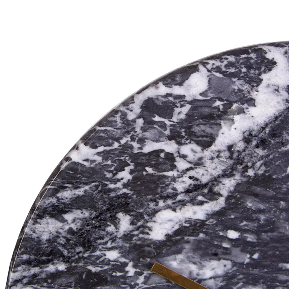 Lamonte Round Wall Clock - Black, Marble