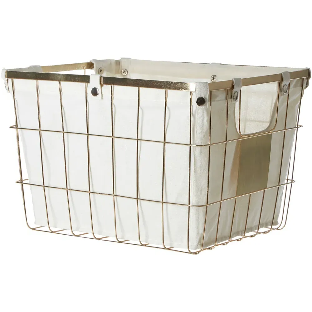 Large Wire Storage Basket - Gold, Iron