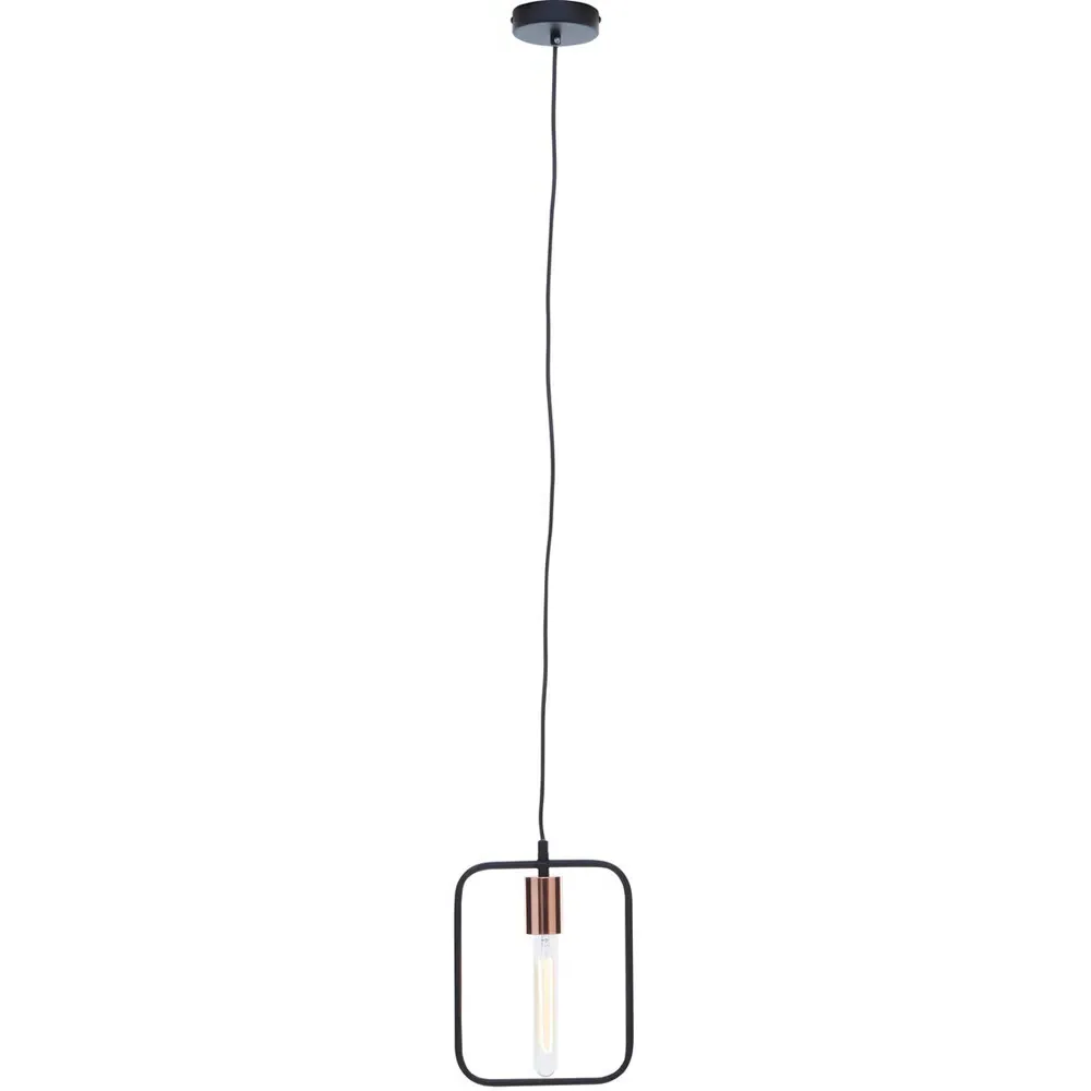 Lavis Rectangular Pendant Light - Black, Copper