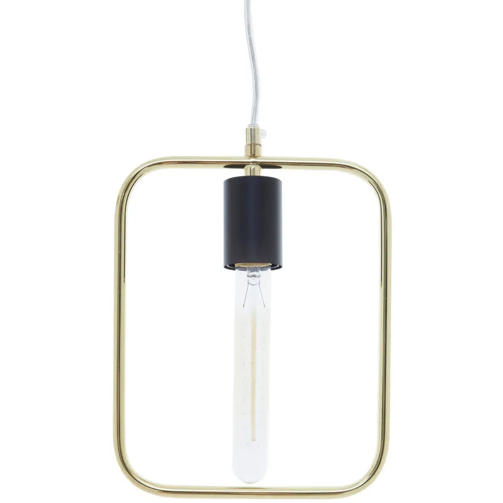 Lavis Rectangular Pendant Light - Black, Gold