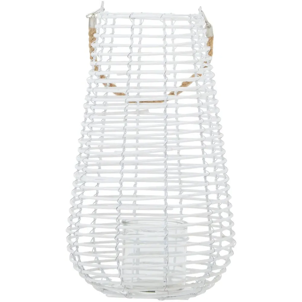 Lentigo Large Rattan Lantern - White image