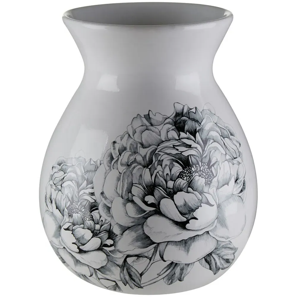 Medium Ceramic Vase - White, Dolomite
