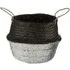 Medium Seagrass Basket with Sequin Base - Black, Seagrass