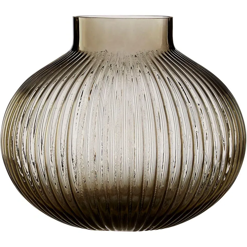 Nullah Spherical Glass Vase - Brown